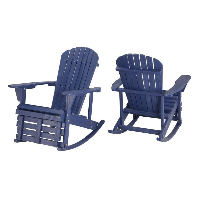Sedia a dondolo Adirondack della collezione Zero Gravity con poggiapiedi integrato (confezione da 2)
