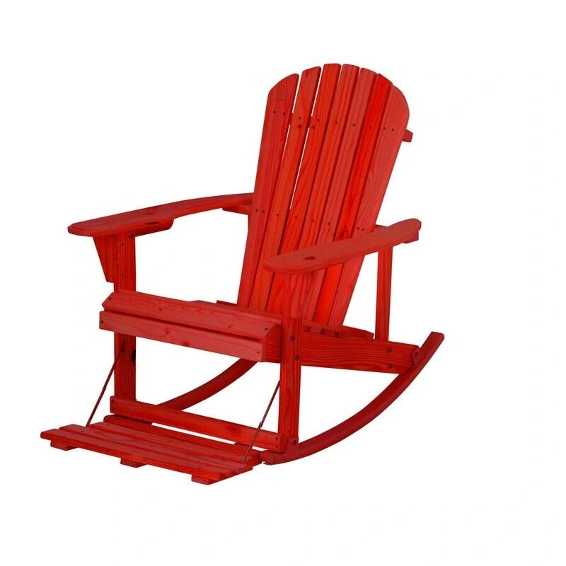 Sedia a dondolo Adirondack della collezione Zero Gravity con poggiapiedi integrato (confezione da 2)