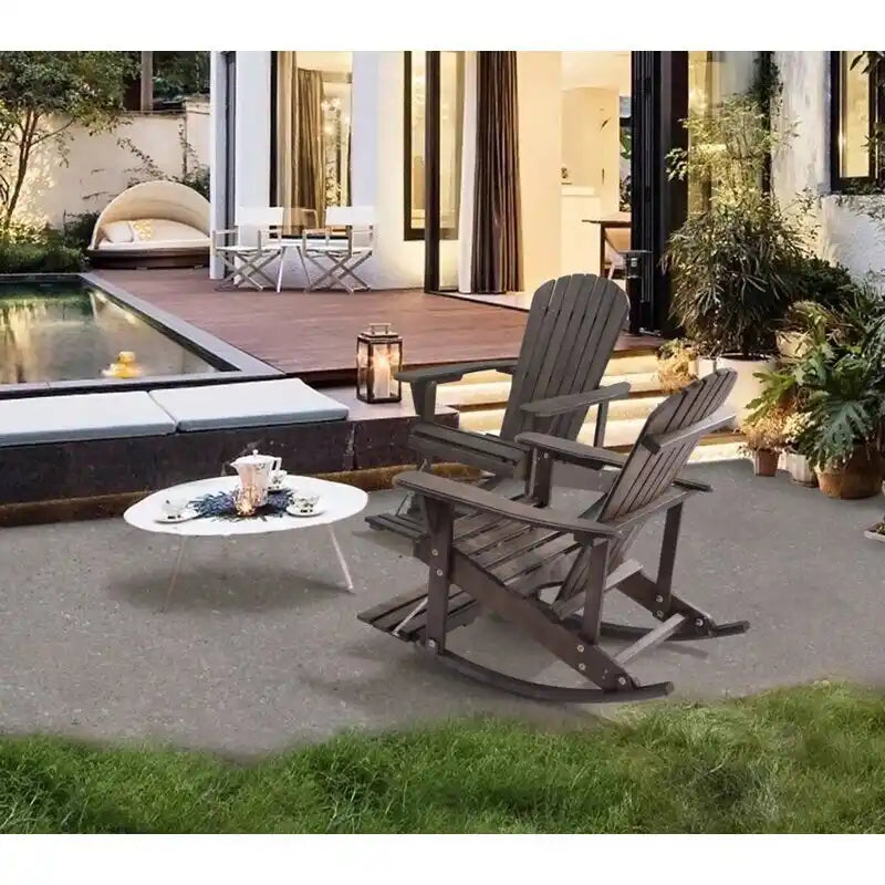 Sedia a dondolo Adirondack della collezione Zero Gravity con poggiapiedi integrato (confezione da 2)