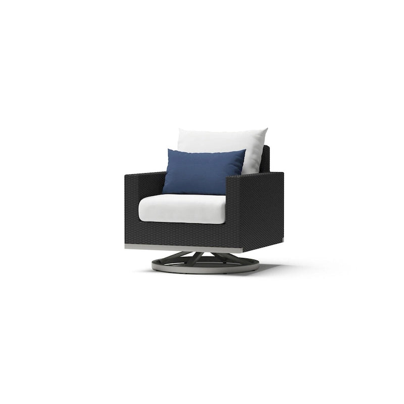 Set da 8 pezzi da esterno con divanetti Milo Espresso Sunbrella ad azione meccanica