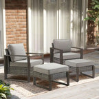 Gymojoy Patio Chairs Set of 2, All Weather Rattan Chair - Grey