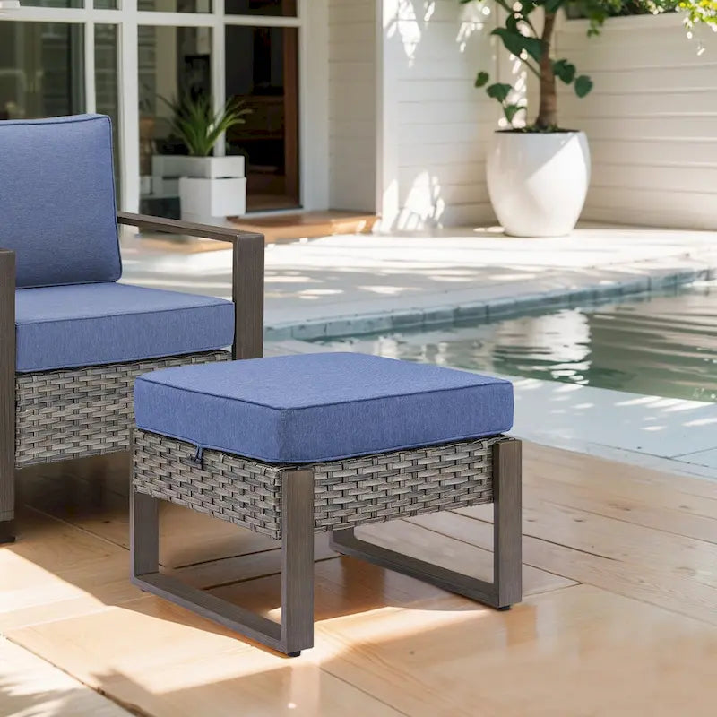 Gymojoy Set di 2 sedie da esterno, Sedie in Rattan per tutte le stagioni - Grigio