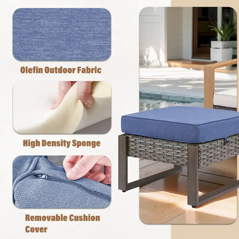 Gymojoy Set di 2 sedie da esterno, Sedie in Rattan per tutte le stagioni - Grigio