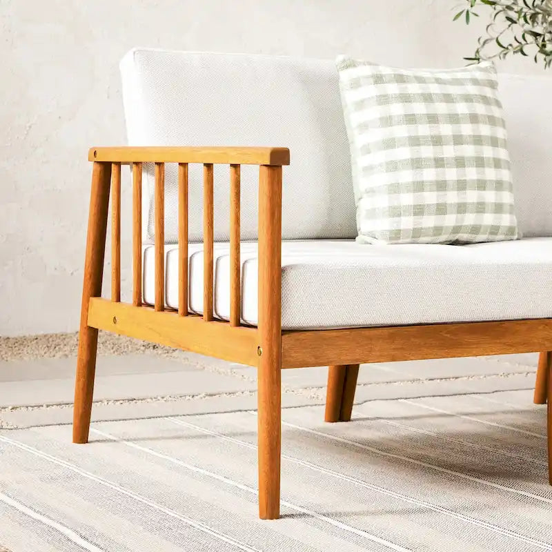 Divano-Chaise a fuso in legno massello Middlebrook