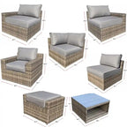 Set da Salotto Ventura in Rattan 11 Pezzi con Sedie Multiple