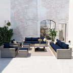 Set da Salotto Ventura in Rattan 11 Pezzi con Sedie Multiple