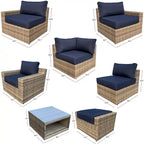 Set da Salotto Ventura in Rattan 11 Pezzi con Sedie Multiple