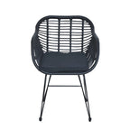 Set di 3 poltrone da conversazione in rattan da esterno con tavolo in vetro