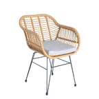 Set di 3 poltrone da conversazione in rattan da esterno con tavolo in vetro