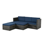Ensemble de canapé d'angle d'extérieur 5 pièces en rotin synthétique avec table basse relevable