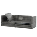 Ensemble de canapé d'angle d'extérieur 5 pièces en rotin synthétique avec table basse relevable