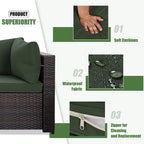 Patio Watcher Morden Set 7 Pezzi Sezionale in Rattan Wicker da Esterno Adatto per il Giardino