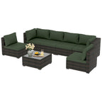 Patio Watcher Morden Set 7 Pezzi Sezionale in Rattan Wicker da Esterno Adatto per il Giardino