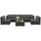 Patio Watcher Morden Set 7 Pezzi Sezionale in Rattan Wicker da Esterno Adatto per il Giardino