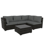 Patio Watcher Morden Set 7 Pezzi Sezionale in Rattan Wicker da Esterno Adatto per il Giardino