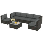 Patio Watcher Morden Set 7 Pezzi Sezionale in Rattan Wicker da Esterno Adatto per il Giardino