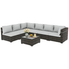 Patio Watcher Morden Set 7 Pezzi Sezionale in Rattan Wicker da Esterno Adatto per il Giardino