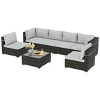 Patio Watcher Morden Set 7 Pezzi Sezionale in Rattan Wicker da Esterno Adatto per il Giardino