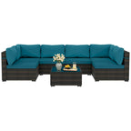 Patio Watcher Morden Set 7 Pezzi Sezionale in Rattan Wicker da Esterno Adatto per il Giardino