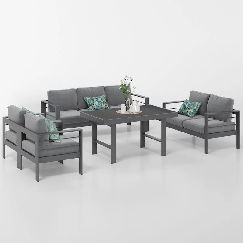 Set da conversazione da esterno Royalcraft a 5 pezzi con cuscini