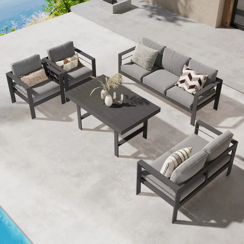 Set da conversazione da esterno Royalcraft a 5 pezzi con cuscini