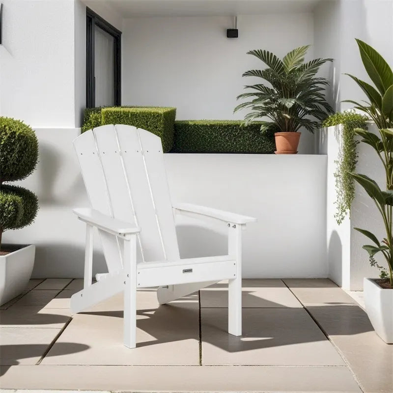 Sedia Adirondack, Sedia da Patio e Focolare in Finto Legno, HDPE Resistente alle Intemperie