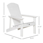 Sedia Adirondack, Sedia da Patio e Focolare in Finto Legno, HDPE Resistente alle Intemperie