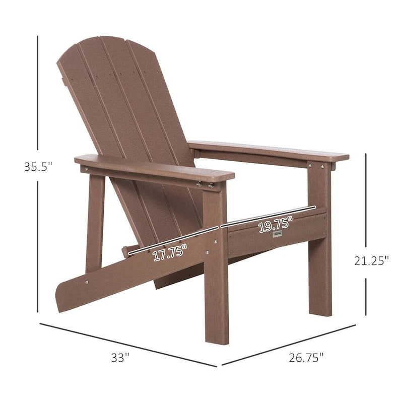 Sedia Adirondack, Sedia da Patio e Focolare in Finto Legno, HDPE Resistente alle Intemperie