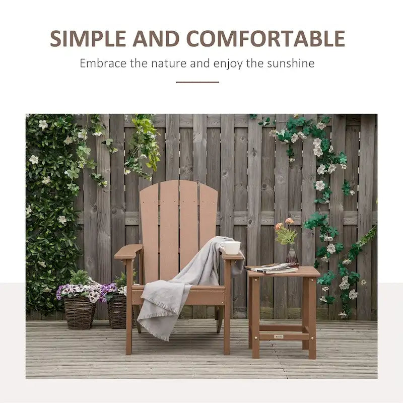 Sedia Adirondack, Sedia da Patio e Focolare in Finto Legno, HDPE Resistente alle Intemperie