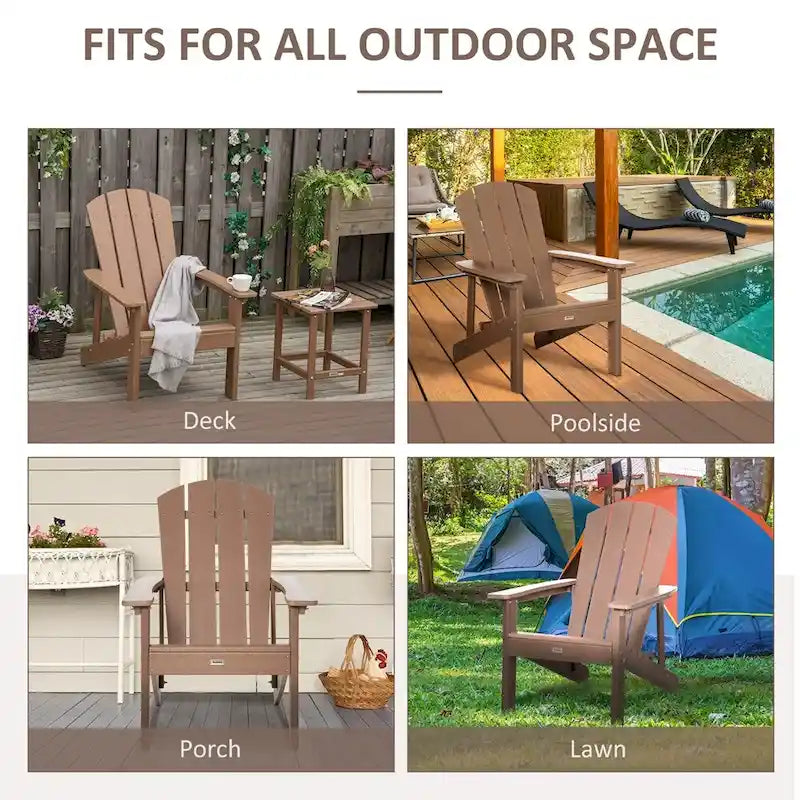 Sedia Adirondack, Sedia da Patio e Focolare in Finto Legno, HDPE Resistente alle Intemperie