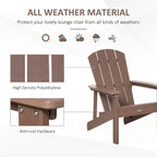 Sedia Adirondack, Sedia da Patio e Focolare in Finto Legno, HDPE Resistente alle Intemperie