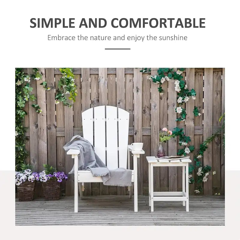 Sedia Adirondack, Sedia da Patio e Focolare in Finto Legno, HDPE Resistente alle Intemperie