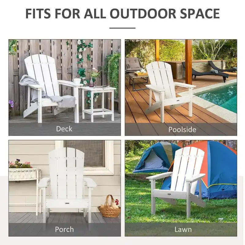 Sedia Adirondack, Sedia da Patio e Focolare in Finto Legno, HDPE Resistente alle Intemperie