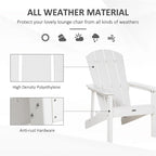 Sedia Adirondack, Sedia da Patio e Focolare in Finto Legno, HDPE Resistente alle Intemperie