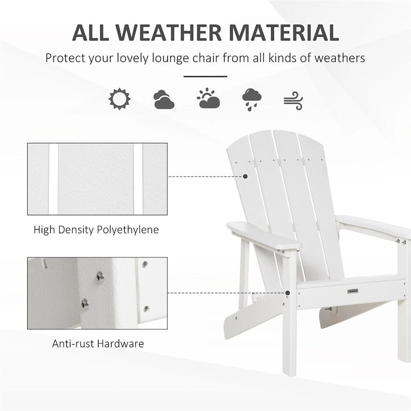 Sedia Adirondack, Sedia da Patio e Focolare in Finto Legno, HDPE Resistente alle Intemperie