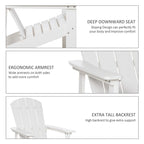 Sedia Adirondack, Sedia da Patio e Focolare in Finto Legno, HDPE Resistente alle Intemperie