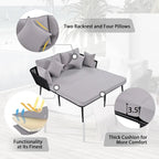 Daybed da esterno con schienale in corda di nylon intrecciata e cuscini lavabili