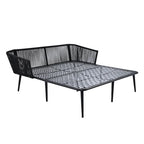 Daybed da esterno con schienale in corda di nylon intrecciata e cuscini lavabili