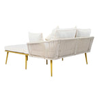 Daybed da esterno con schienale in corda di nylon intrecciata e cuscini lavabili