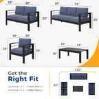 Set da esterni componibile Royalcraft a 5 pezzi in alluminio
