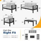 Set da esterni componibile Royalcraft a 5 pezzi in alluminio