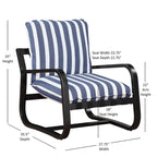 Sedia a sdraio da esterno Auburn rivestita in tessuto a righe blu e bianche di Greyson Living