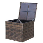 Set da conversazione da patio in vimini 3 pezzi con cuscini beige