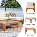 Set Divano Componibile a 5 Pezzi in Legno per Esterni da Giardino con Cuscini