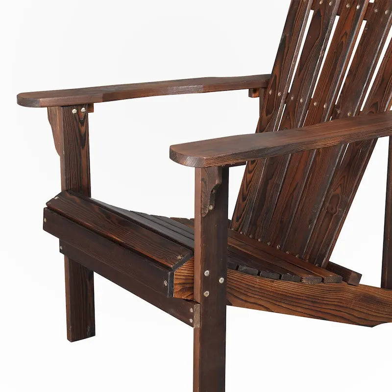 Sedia singola da giardino in legno con poggiapiedi