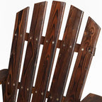 Sedia singola da giardino in legno con poggiapiedi