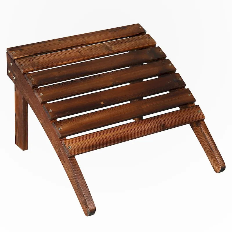 Sedia singola da giardino in legno con poggiapiedi