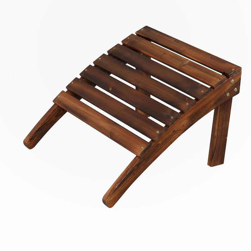 Sedia singola da giardino in legno con poggiapiedi