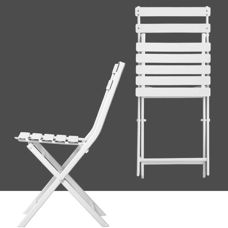Set da Bistrò per Esterno da 3 Pezzi con Tavolo Rotondo Pieghevole e Sedie