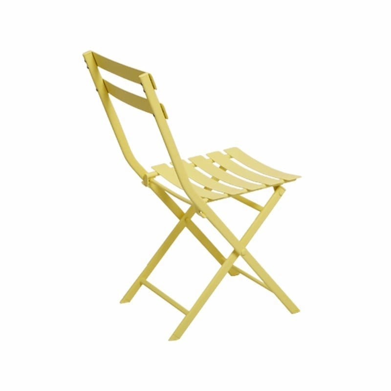 Set da Bistrò per Esterno da 3 Pezzi con Tavolo Rotondo Pieghevole e Sedie